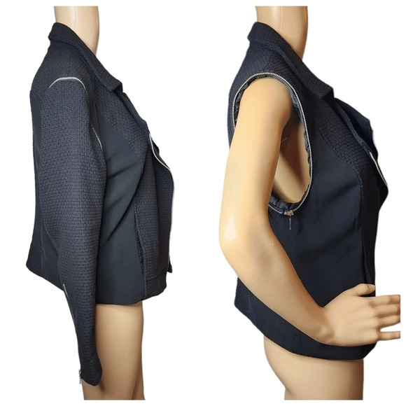 HARVE BERNARD versatile Double Zipper cotton moto Jacket - Picture 5 of 16